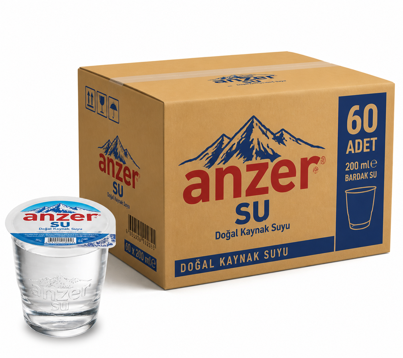 Anzersu 200 ML Bardak Doğal Kaynak Suyu (60'lı)