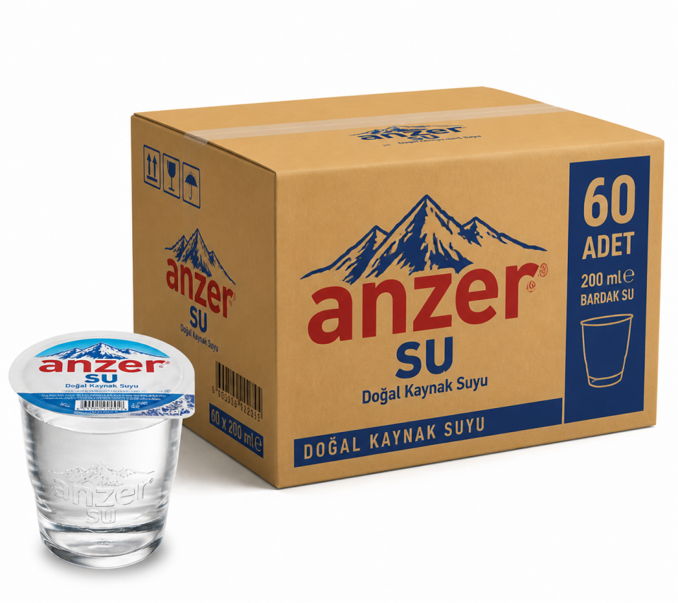 Anzersu 200 ML Bardak Doğal Kaynak Suyu (60'lı)