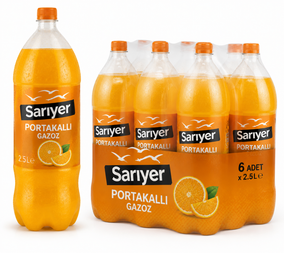 Sarıyer Pet 2.5 LT Portakallı Gazoz (6'lı)