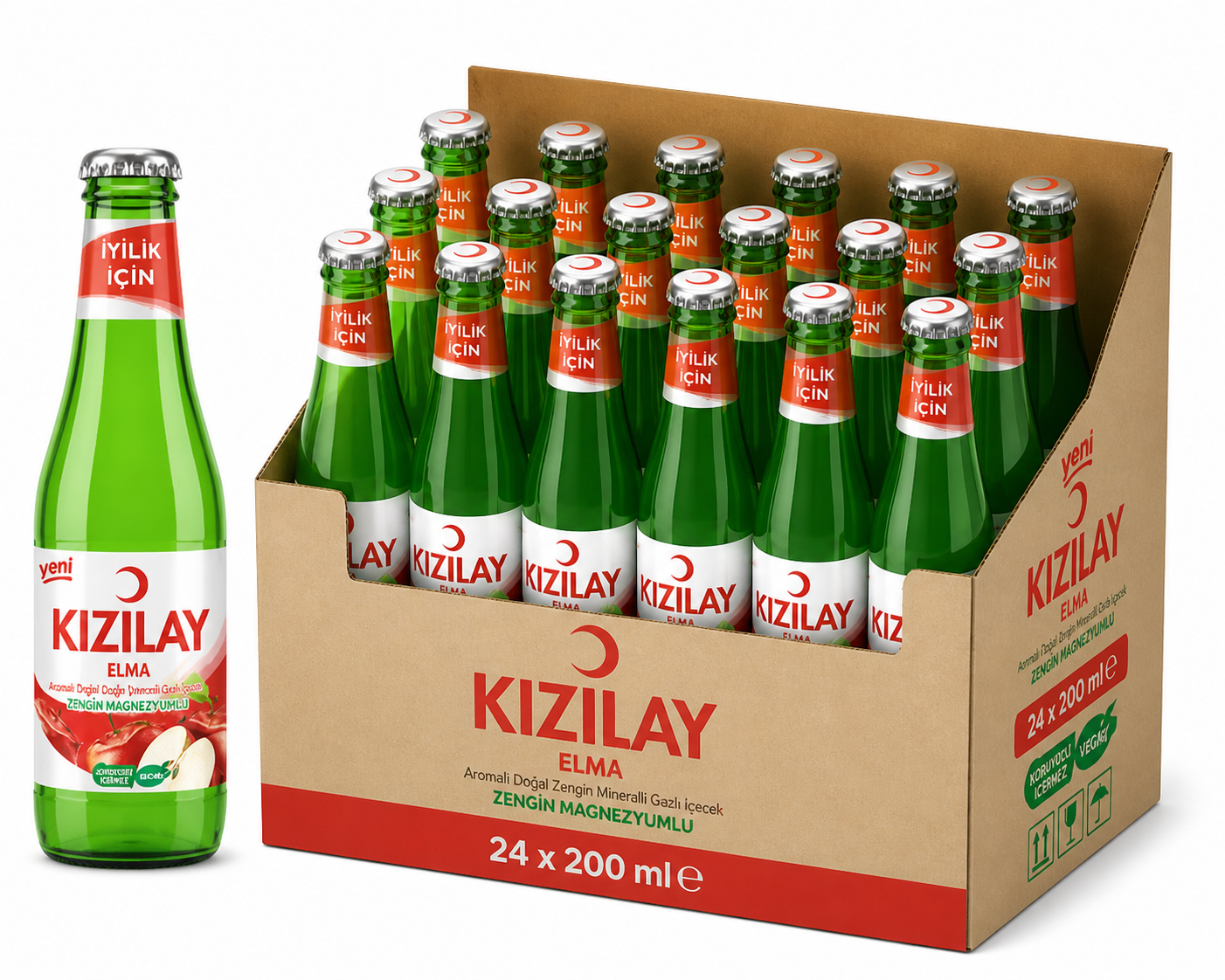 Kızılay 200 ML Elma Aromalı Maden Suyu (24’lü)