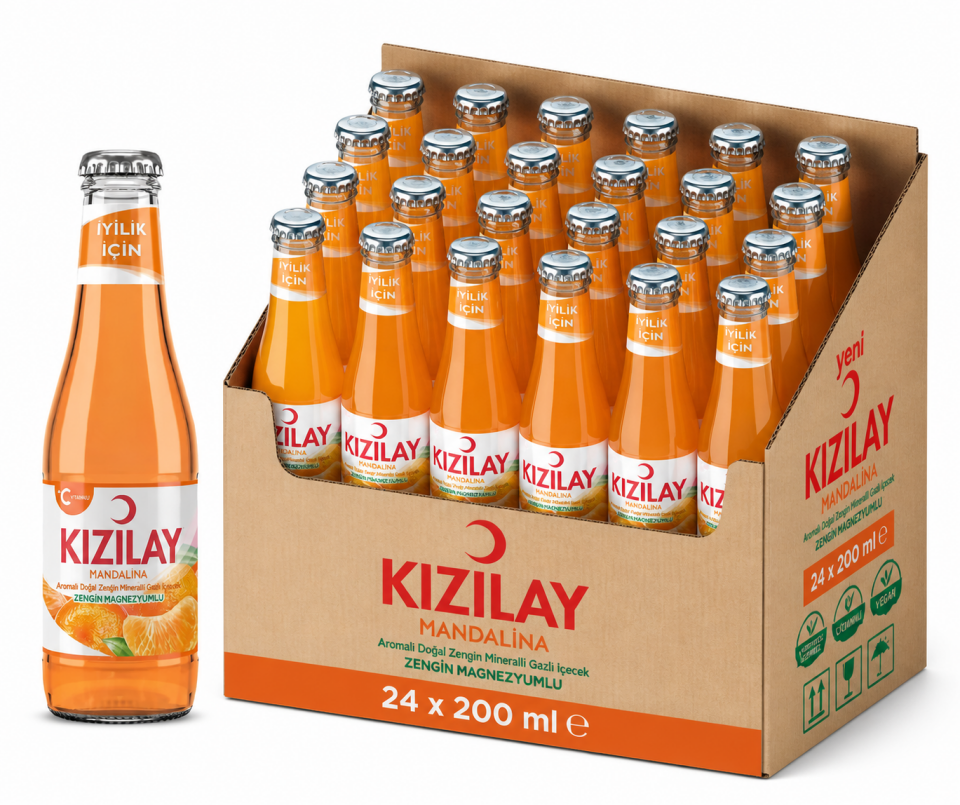 Kızılay 200 ML Mandalina Aromalı Maden Suyu (24’lü)