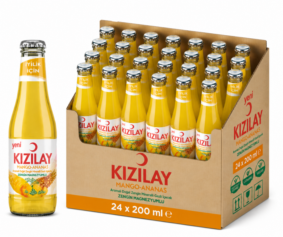 Kızılay 200 ML Mango & Ananas Aromalı Maden Suyu (24’lü)