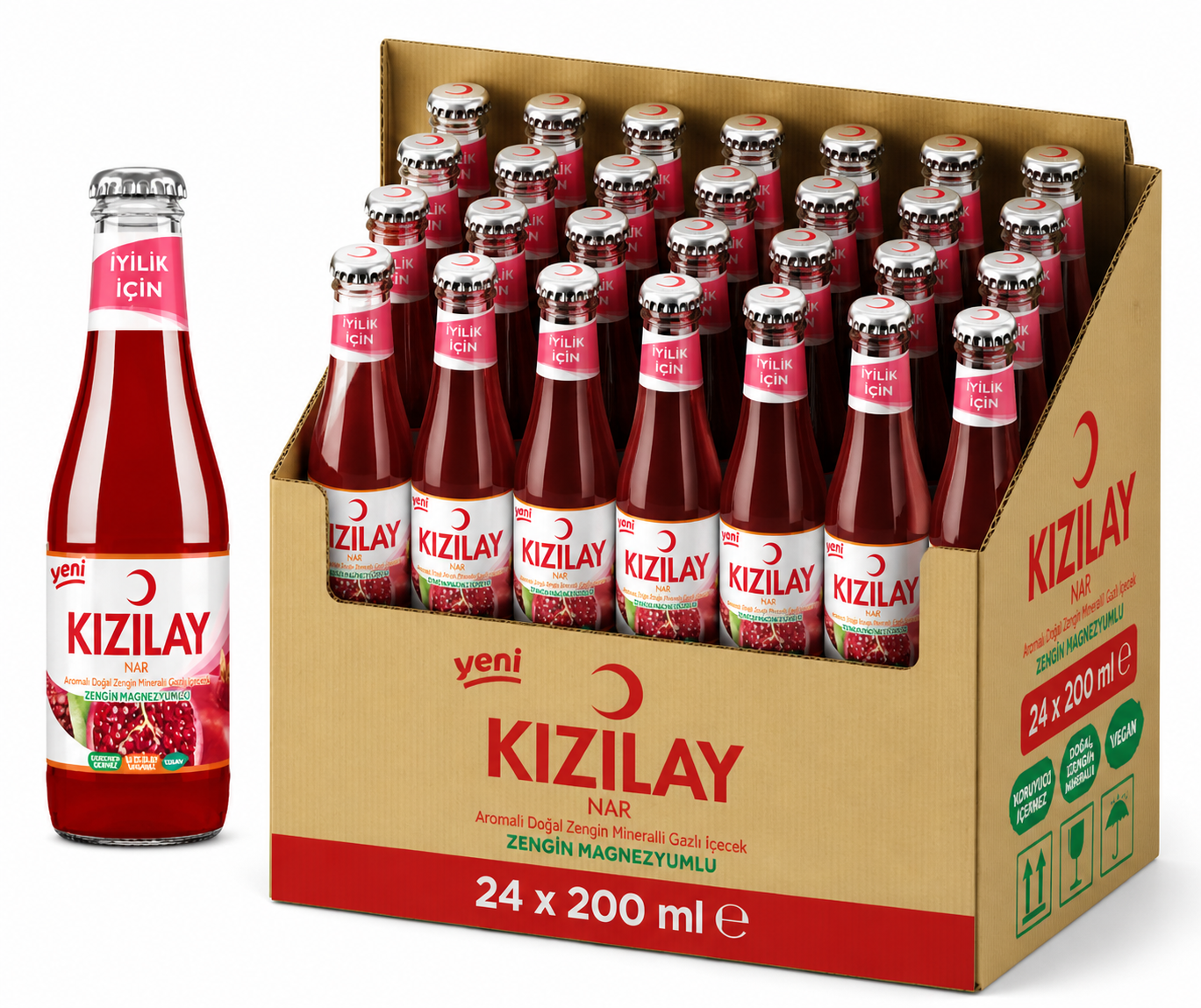 Kızılay 200 ML Nar Aromalı Maden Suyu (24’lü)