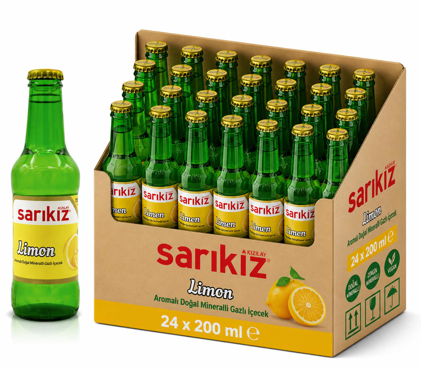 Sarıkız 200 ML Limon Aromalı Maden Suyu (24’lü)